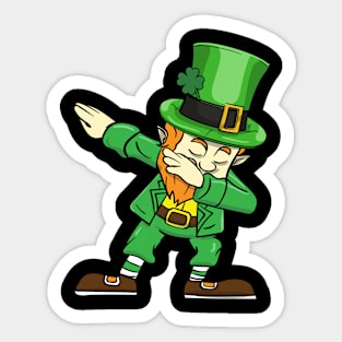 Dabbing Leprechaun St Patricks Day Sticker